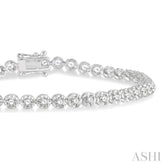 2 ctw Round Cut Diamond Illusion Tennis Bracelet in 14K White Gold